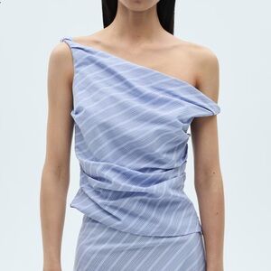 Mango | Striped Asymmetric Top